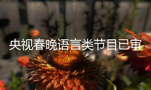 1年最新类节消息目已央视语言审定春晚春晚