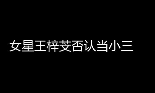 女星配假的王梓芠否认当谅解小三 原书是